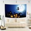 Happy Halloween Decorative Tapestry Bat Pumpkin Print Wall Hanging Carpet Party Background Fabric Home Room Decoration