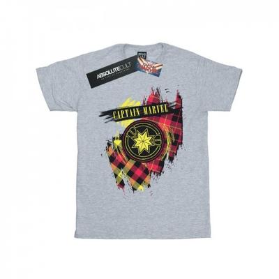 Mens Captain Marvel Tartan Patch T-Shirt