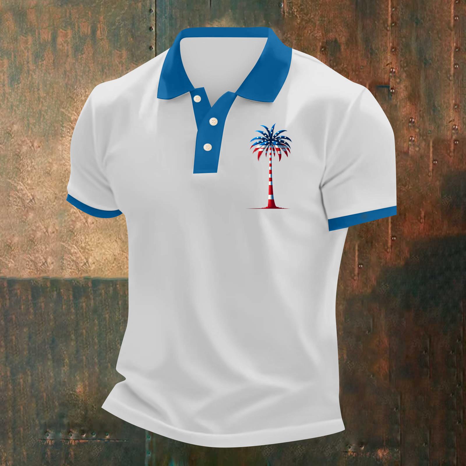 

Мужская повседневная футболка с коротким рукавом и принтом «День независимости» M синий