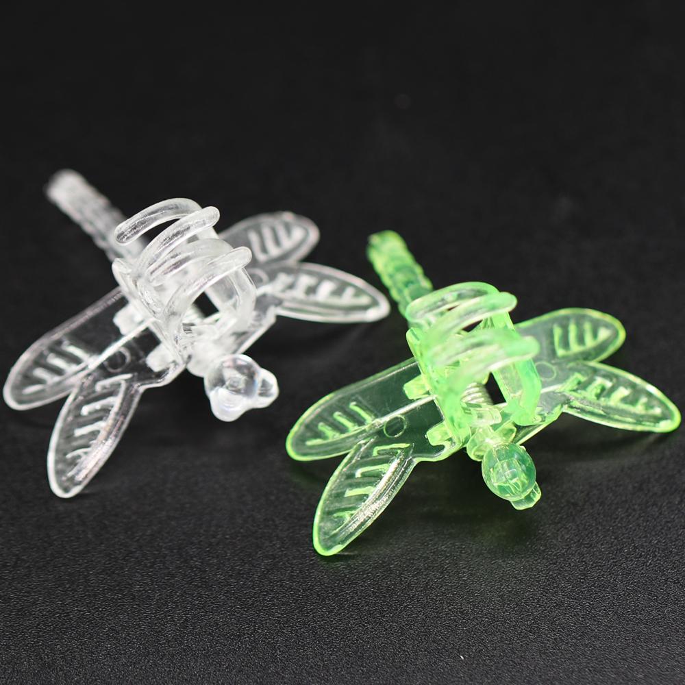 100-10PCS Garden Transparent/Green 36x36mm 4-Claw Dragonfly Plant Fixed Growth Climbing Vine Flower Stems Ornamental Decoration