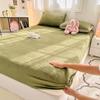 Velvet Fitted Sheet Solid Color Bedsheet Soft Bed Cover Queen Size Bed Linen Home Sheet Couvre Lit (No Pillowcasae)