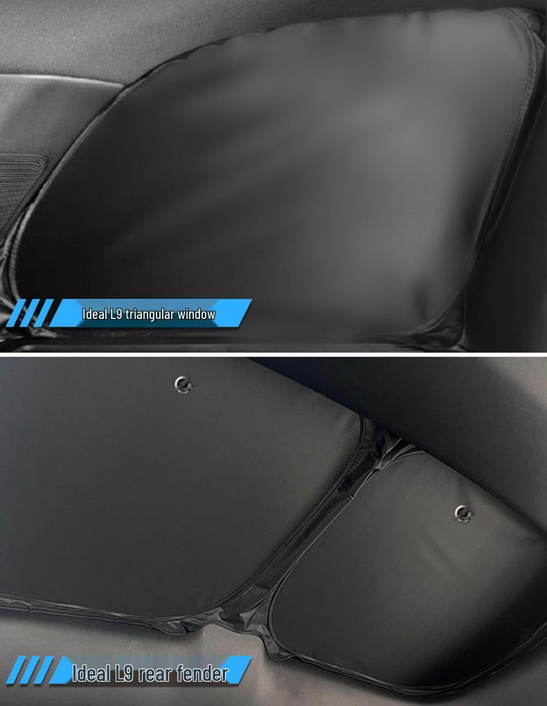 Ideal L9 Opaque Car Window Sunshade: Sun Protection, Heat Insulation, Privacy Curtains for Camping.