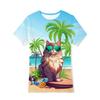 3D Cute Animal Cat Print T-shirt Men Women Summer Animal Casual Tops Tees Kids Cartoon O-neck Short Sleeve T Shirt Hawaii Tshirt