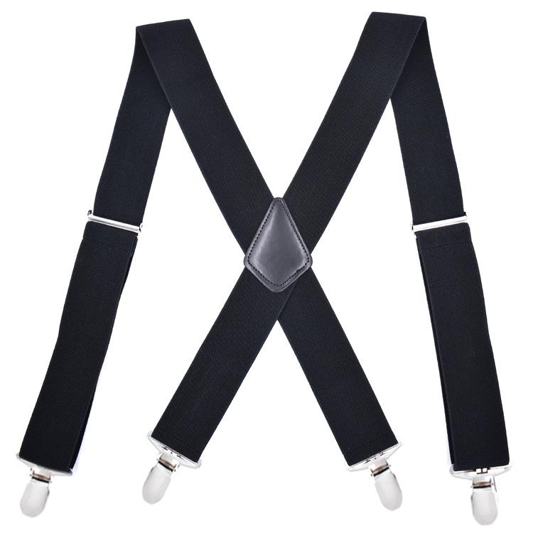 Men's 5 Cm Elastic Casual Polyester Suspenders with Clips