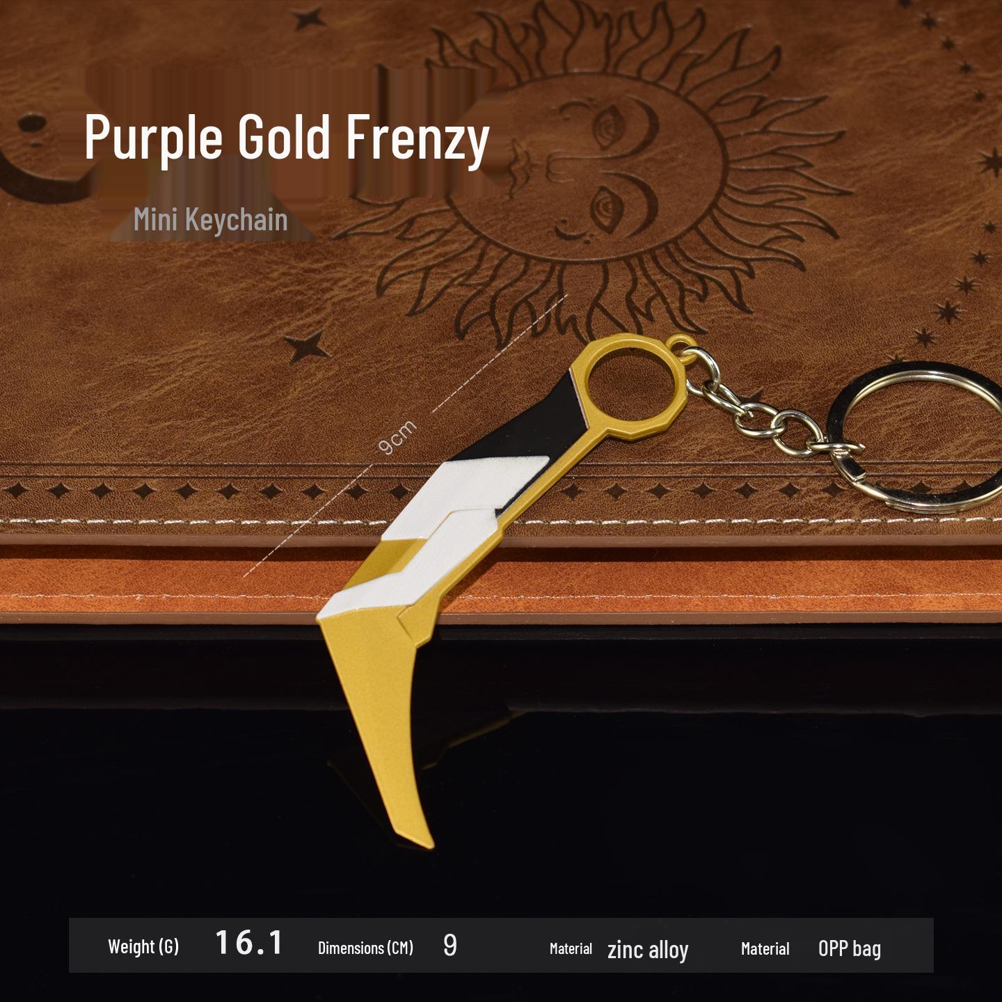 Mini Purple-Gold Alloy Keychain: Game Peripheral Collectible