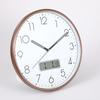 Nbdeal Funk-Wanduhr mit Datums- und Wochentagsanzeige, 35 cm Durchmesser, Schrittsekundenzeiger (Braun) Z-128
