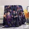Coperta in Flanella con Stampa di Mercoledì Addams, Coperta Calda Ultra Morbida di Alta Qualità per Tutte le Stagioni, Coperta Accogliente per Arredamento Casa, Regalo di Natale Perfetto