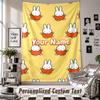 Wall Hanging Tapestry With Custom Name & Text, Miffy Decorative Tapestry For Bedroom
