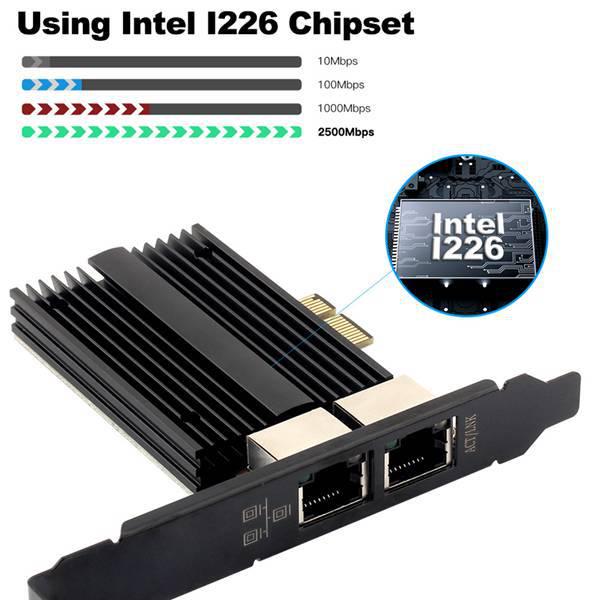 

Black Plastic + Metal Heat Sink Set for Intel i226-V Network Card 2.5G E-Sports Other