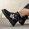 Men's British Style High Top Boots for Outdoor Travel Men's Non Slip Comfortable Fashionable and Versatile Casual Shoes