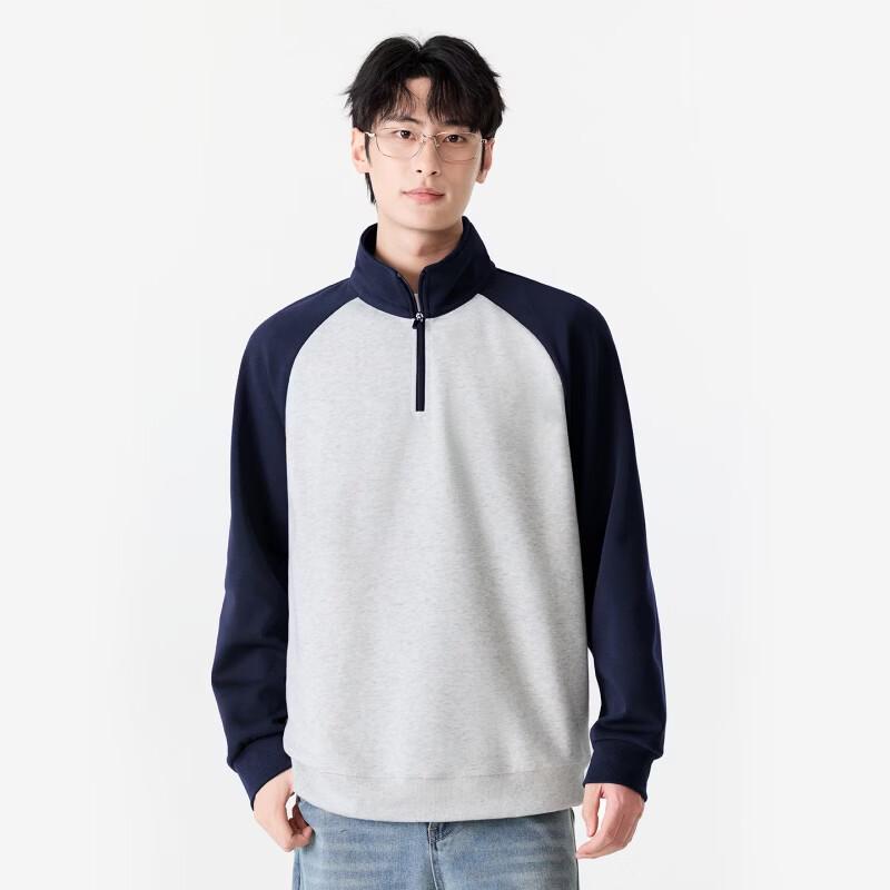 MINISO Cartoon Print Half-Zip Stand Collar Sweatshirt