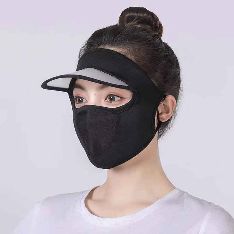 Women’s Anti-UV Breathable Ice Silk Face Mask - Sunshade and Eye Corner Protector 3D Hat