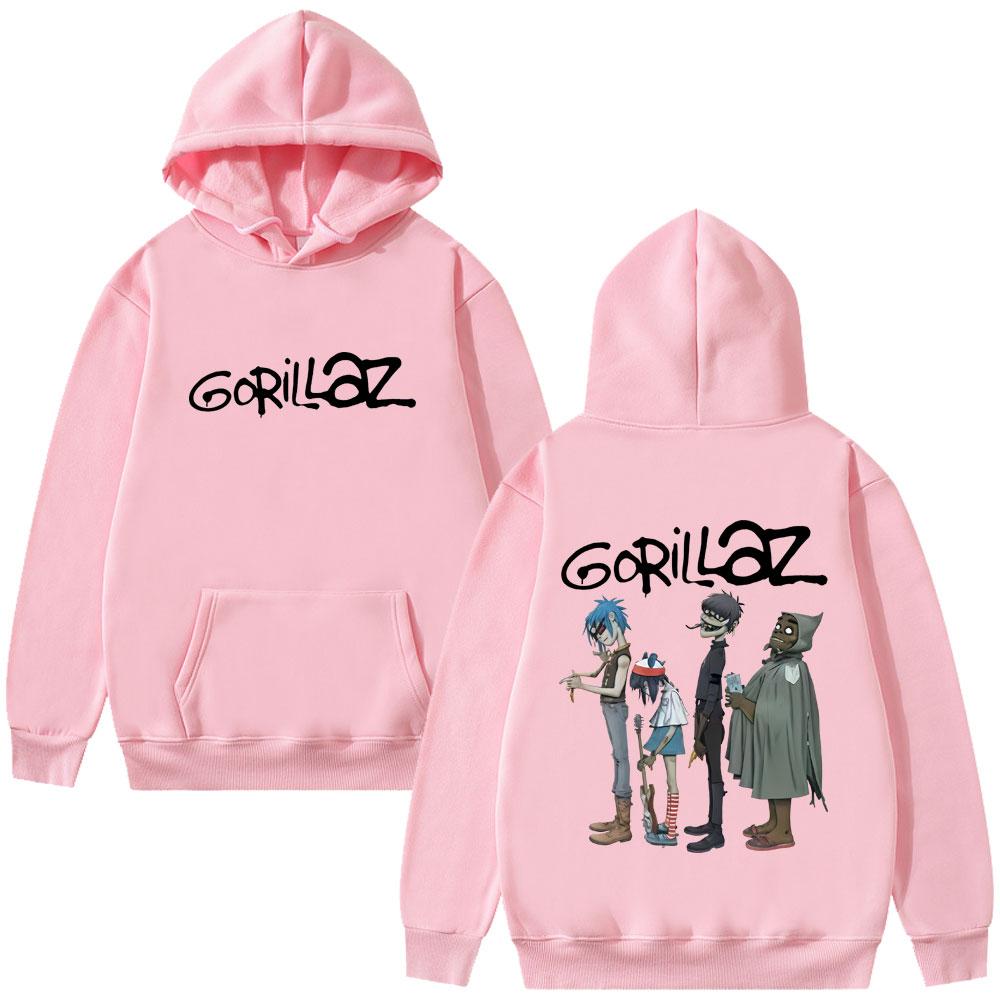 Alternative Rock Band Gorillaz Graphic Hoodie Men Women Hip Hop Fashion Streetwear Male Casual Oversized Fleece Cotton Hoodies