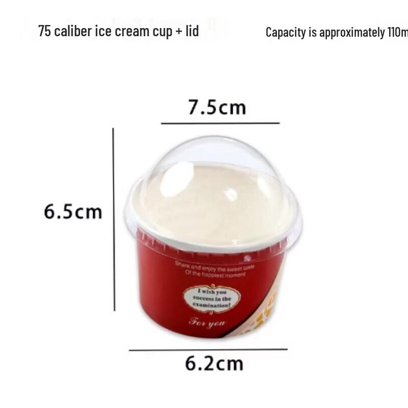 SIVIR Disposable Ice Cream Paper Cups with Dome Lids