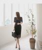 2025 Korean Style Lace Elegant Slim Dress - Short Sleeve, Medium-Long Length