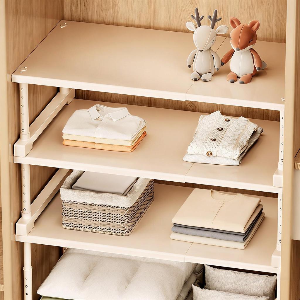 Cabinet Organizer Shelf Stackable Carbon Steel Adjustable Cabinet Organizer Closet Shelves for Home Kitchen Bedroom Living Room