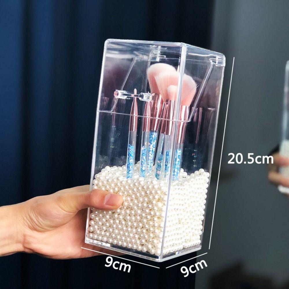 Acrylic Makeup Brush Holder Transparent Beauty Brush Container  Vanity Table