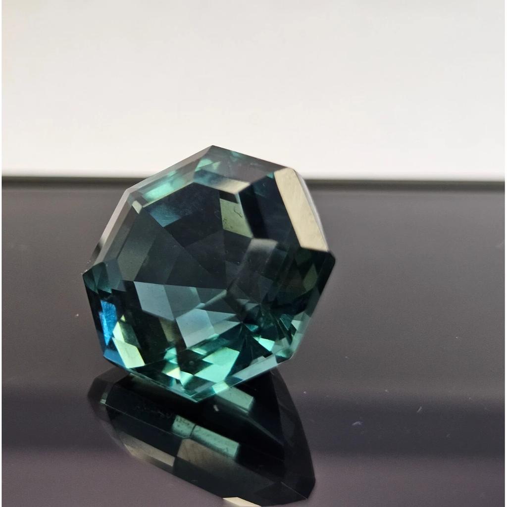 17+ Ct Natural Brilliant Teal Blue Tourmaline Hexagon Cut Beautiful Gemstone