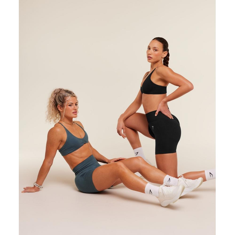 Gymshark Interval Seamless Light Support Sports Bra Black B5c9r Bb2j