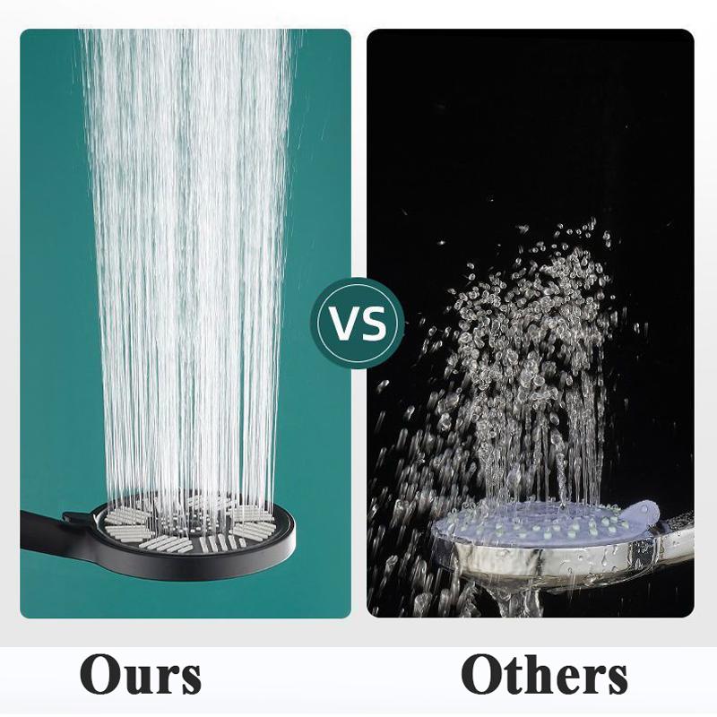 13 CM Großes Panel Großer Durchfluss Supercharge Duschkopf Rund 3 Modi Hochdruck Sprühdüse Massage Regenfall Badezimmerdusche