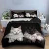 "Elegant Cat-Themed Home Decor Set" Multiple Sizes Kid's and Adults' Bedroom Exquisite 3PC Bedding Set Gift