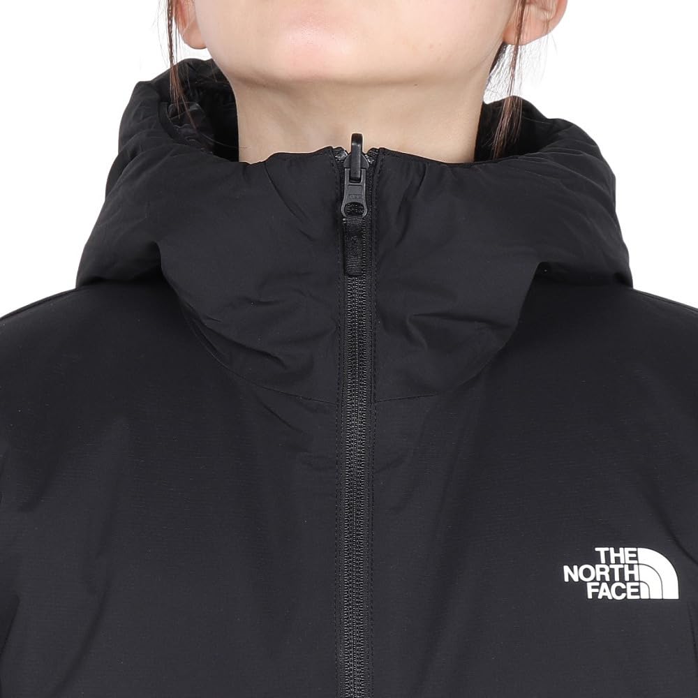 The North Face Reversible Anytime Insulated Long Size L Women's Hoodie, Water-Repellent, Windproof, Anti-Static, Cold-Weather Protection, Black,