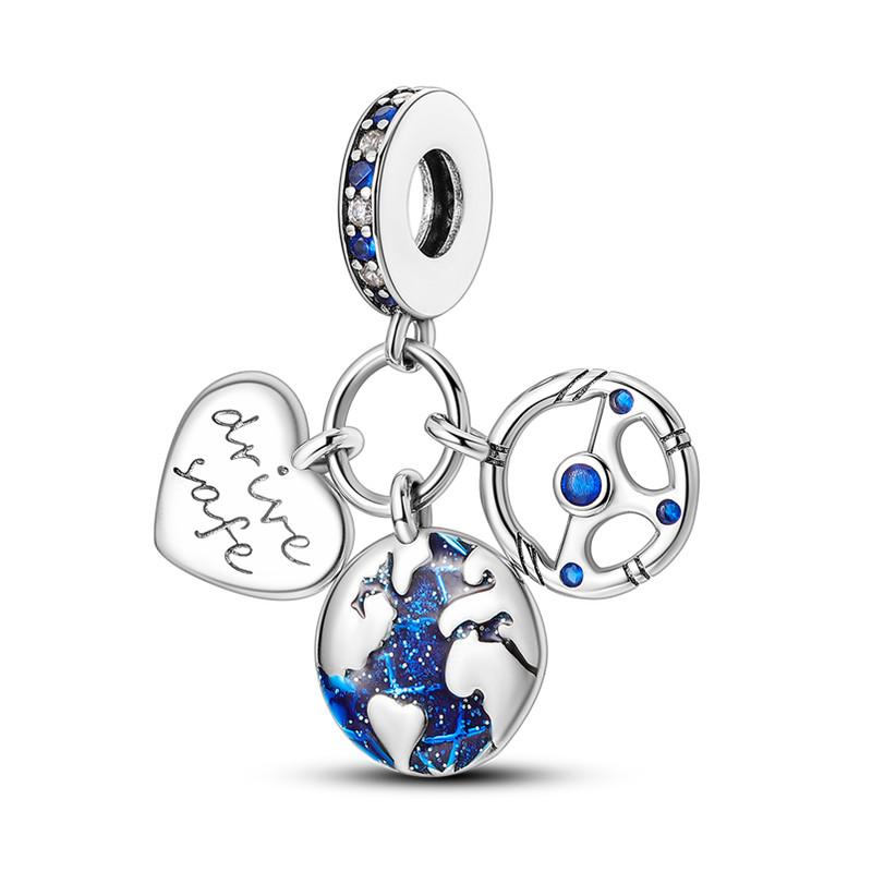 Přívěsky do letadla Fit Módní originální náramky 925 Stříbro Letadla Cestovní Korálky Kamera Zavazadla Pas DIY Přívěsek Šperky Dárek