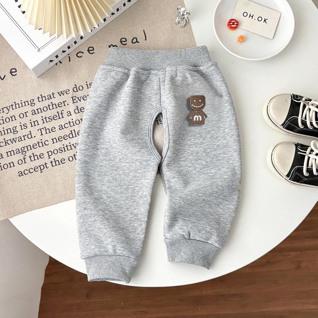 Infant & Toddler Velvet Thermal Open-Crotch Pants for Autumn/Winter