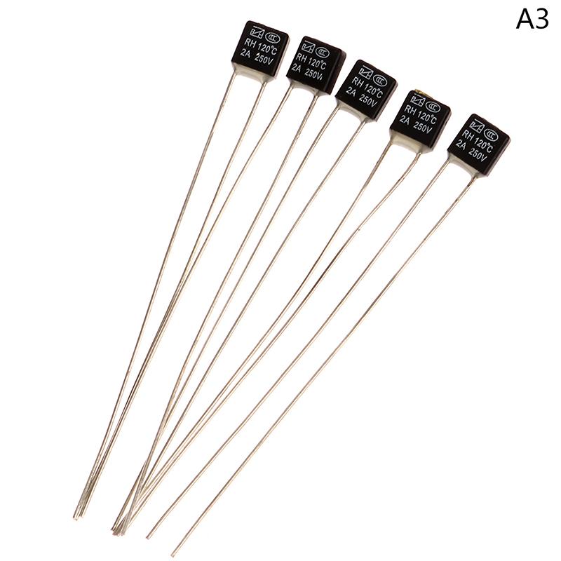 

5Pcs Двигун вентилятора 2A 250V Термальний запобіжник Світлодіодні запобіжники 105 градусів Перемикачі температури as the picture