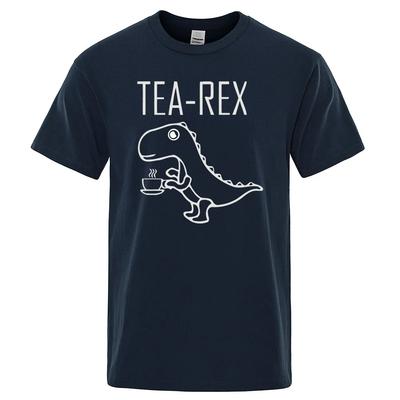 Muži Ženy Trička Čaj Rex Legrační Dinosaurus Pít kávu Trička Móda Neformální Tričko Vysoce kvalitní Streetwear Topy Tričko