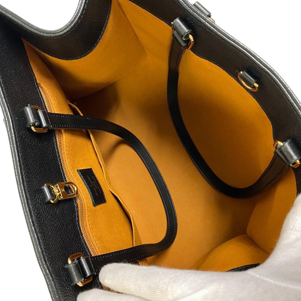 LOUIS VUITTON M45595 Tote Monogram Ann Platt leather On the Go MM Handbag black leather Women Used