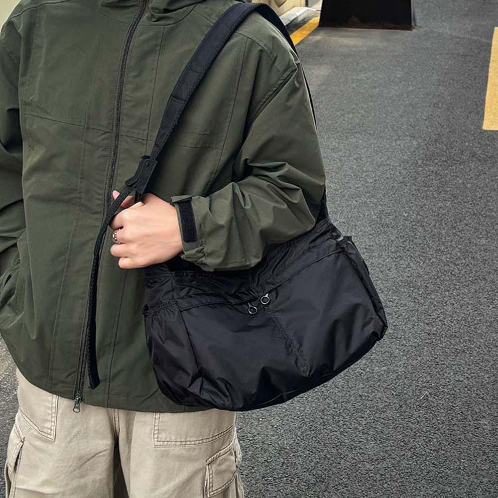 Oxford Cloth Men's Crossbody Bag Large Capacity Solid Color Waterproof Shoulder Bag Minimalist Casual Outdoor Travel Pouch