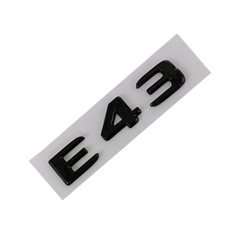 

3D ABS Black Chrome Letters Car Sticker Rear Trunk Emblem Badge For E Class W213 W212 E43 E53 E63 Logo Accessories E43