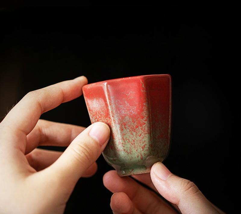 

Ручная работа Чашка мастера Ланхун Персональная Специальная Одиночная Чашка Высококлассная Керамическая Чайная чашка Красная пиала Ланъяо Чайная чашка 200ml