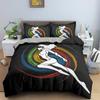 Sport Polyester Duvet Cover Set King Queen Size Bedding Set Sport Player Action on Spin Wheel Graphic Bedclothes Bedroom Decor
