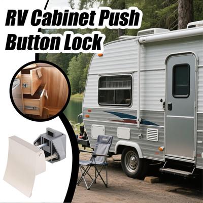 Push Button Cabinet Latch Keyless Cupboard Lock Furniture Cabinet Door Lock Kitchen Drawer Catch For Yacht Marine RV Living Room