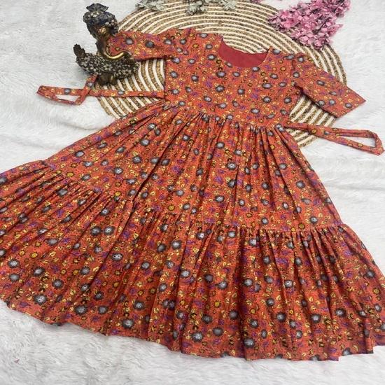 Vibrant Floral & Block-Printed Cotton Puff-Sleeve Tiered Midi Dresses