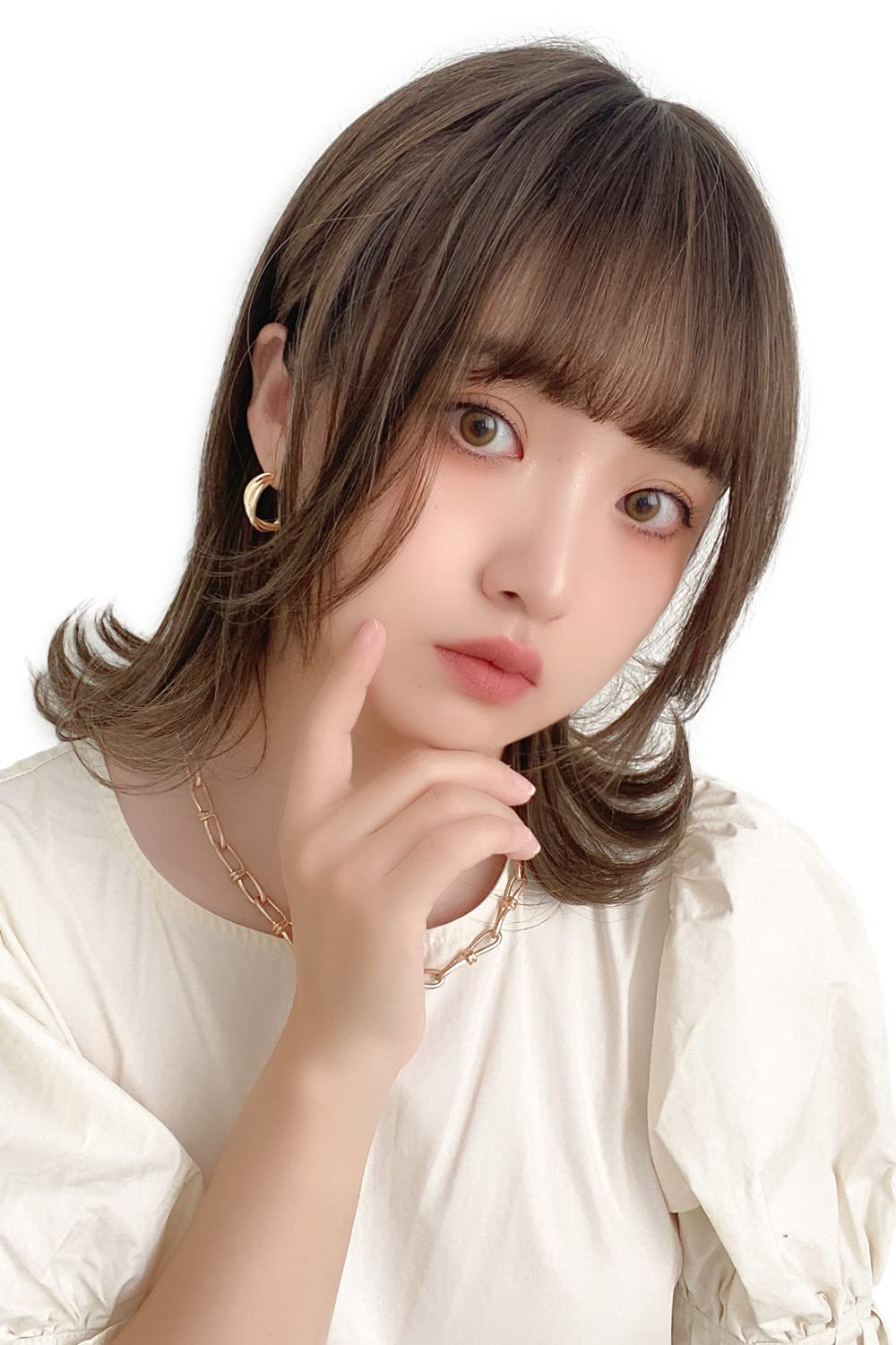 

Brightlara Soft Wolf Layered Wig, Medium/Short, Natural Full Wig, Wolf Hair (hf1589-DQ)