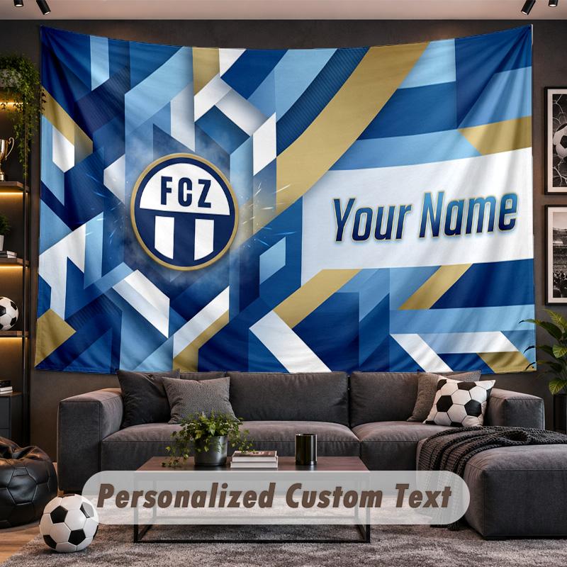 FC Zürich Personalized Tapestry Support Custom Name, Wall Art Home Decoration