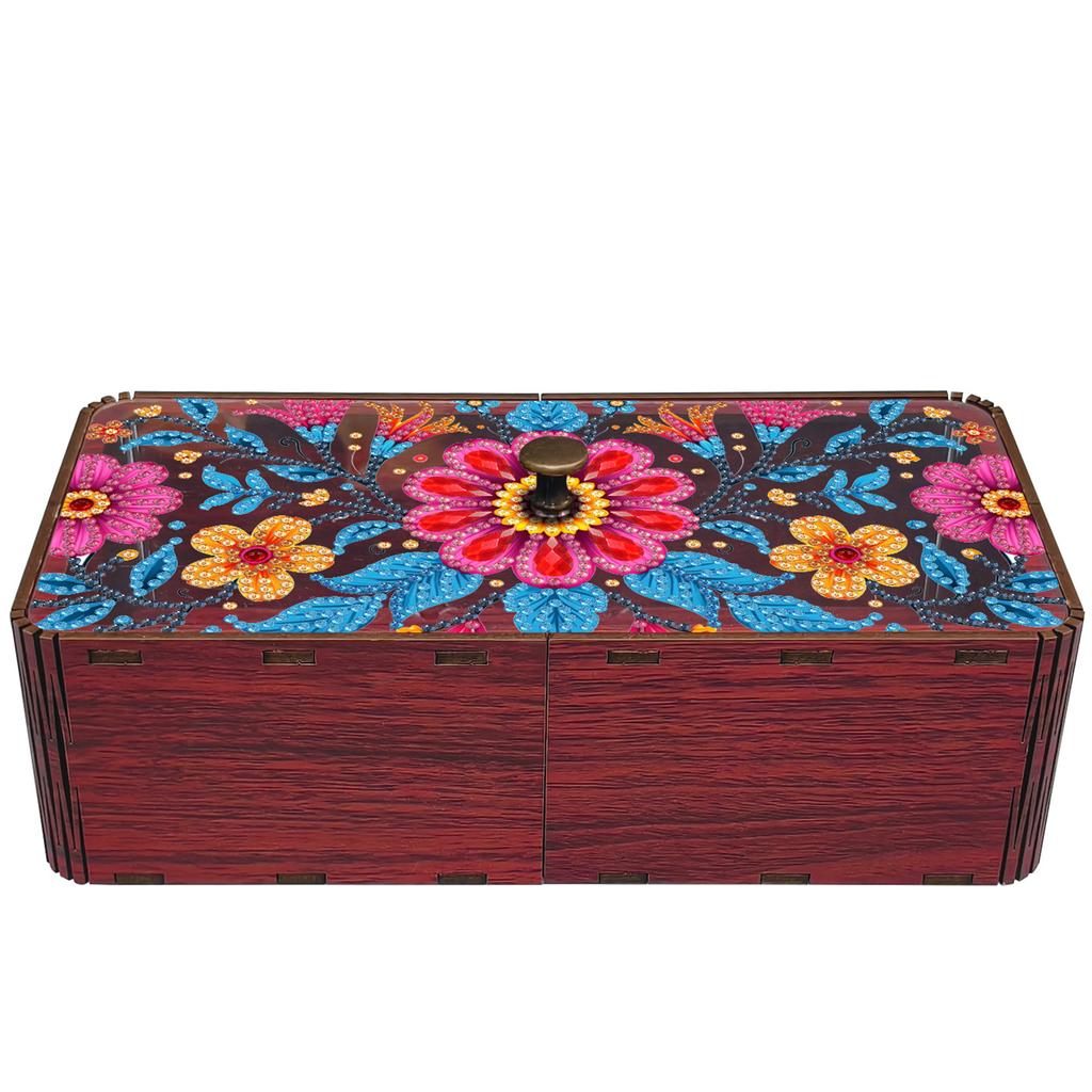 DIY Diamond Art Wooden Storage Box with Lid Diamond Art Storage Case Unique Office Desk & Vanity Organizer