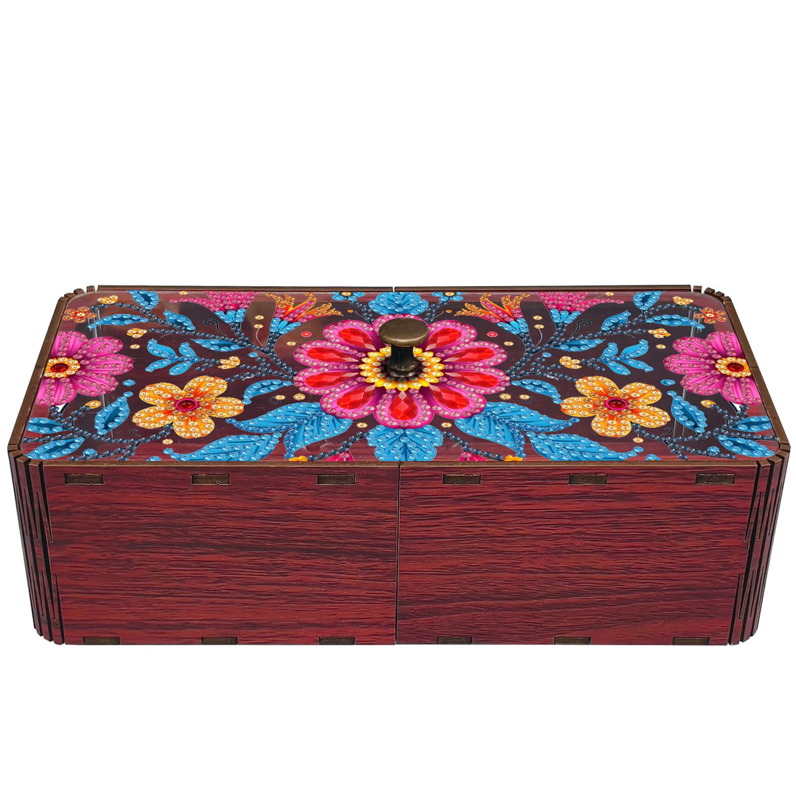

DIY Diamond Art Wooden Storage Box with Lid Diamond Art Storage Case for Jewelry & Crafts Organization