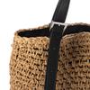 Belt Handle Patterned Woven Tote Bag