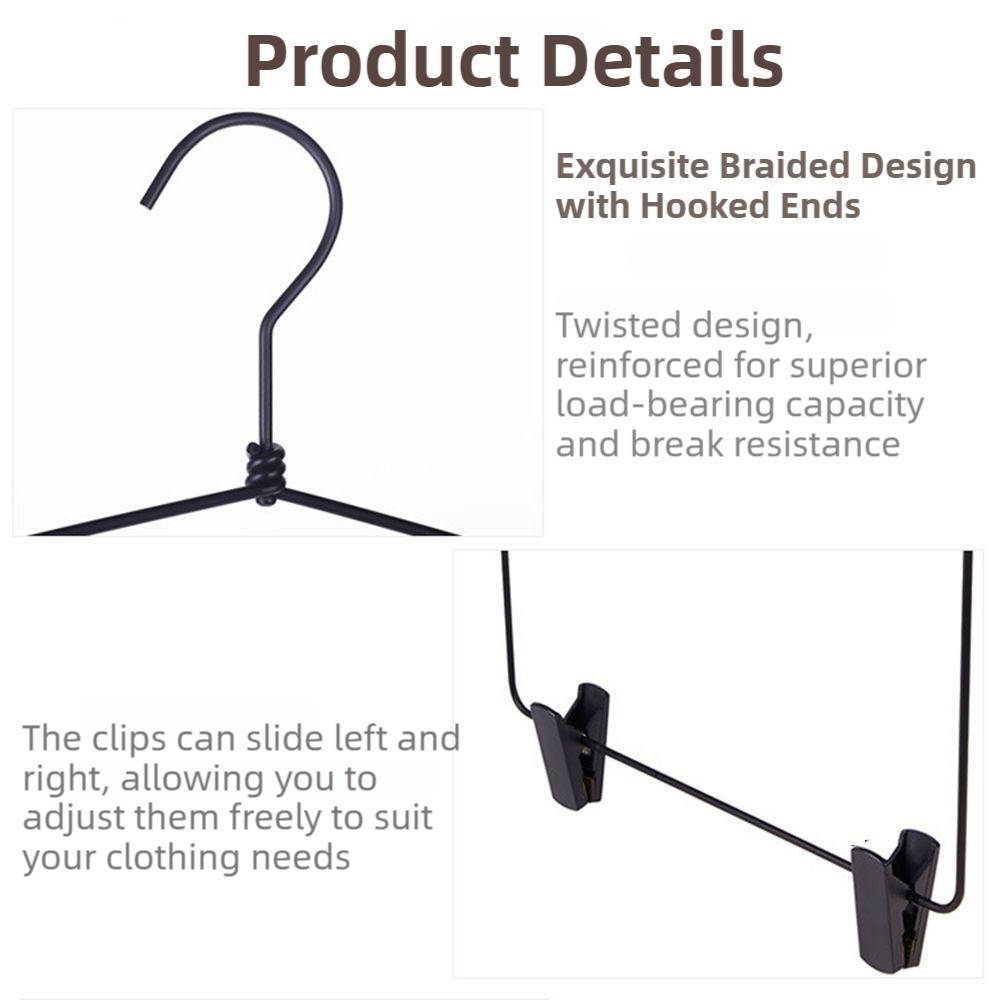 2Pcs with Pant Clips Clothes Display Hanger 2 In1 Mini Garments Holder Clothes Storage Rack Closet