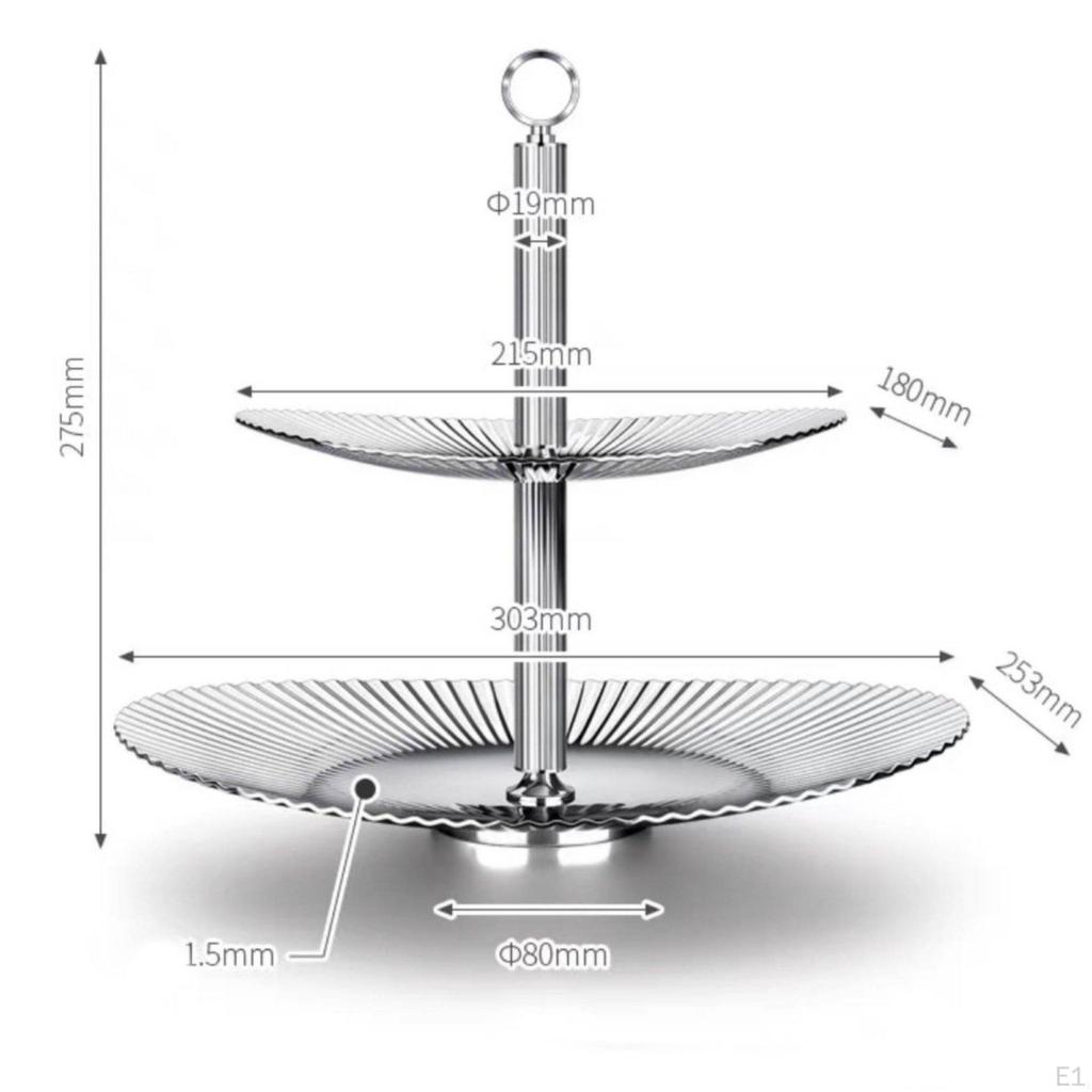 2 Tier Fruit Basket Nordic Type Two Tray Modern Design Double Layer Snack Stand for