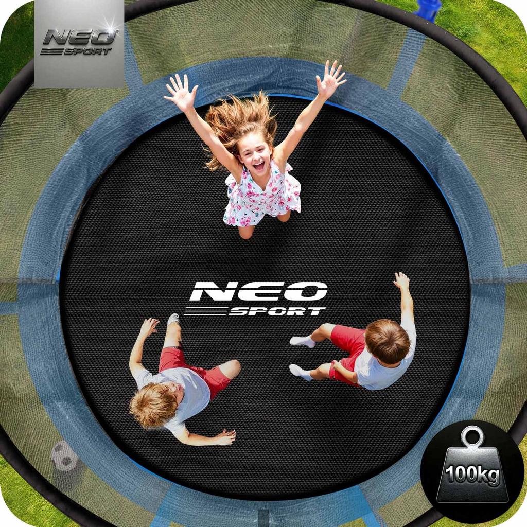 Trampolina Ogrodowa 8Ft/252Cm Z Siatką Wewnętrzną I Drabinką Neo-Sport