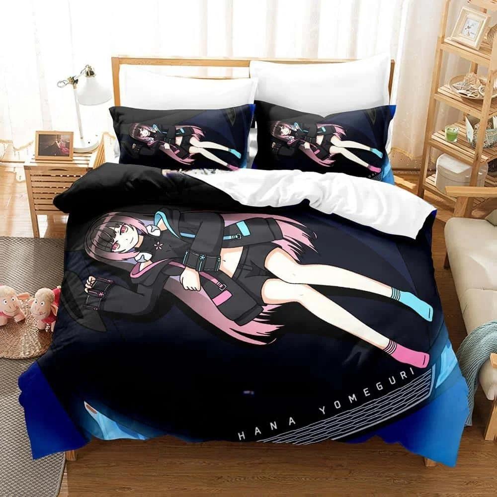 Hana Yomeguri Anime Bedding Set Single Twin Full Queen King Size Kawaii Duvet Cover Sets for Adult Kid Bedroom