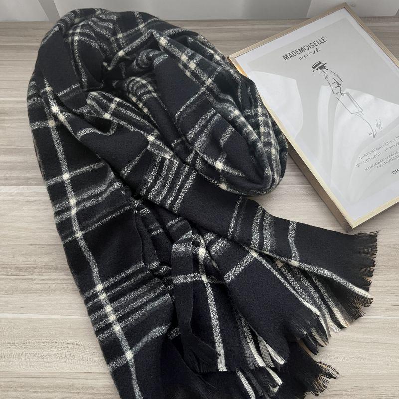 Thick Faux Cashmere Scarf Wrap Shawl Women Winter Warm Plaid Cozy Neckwear