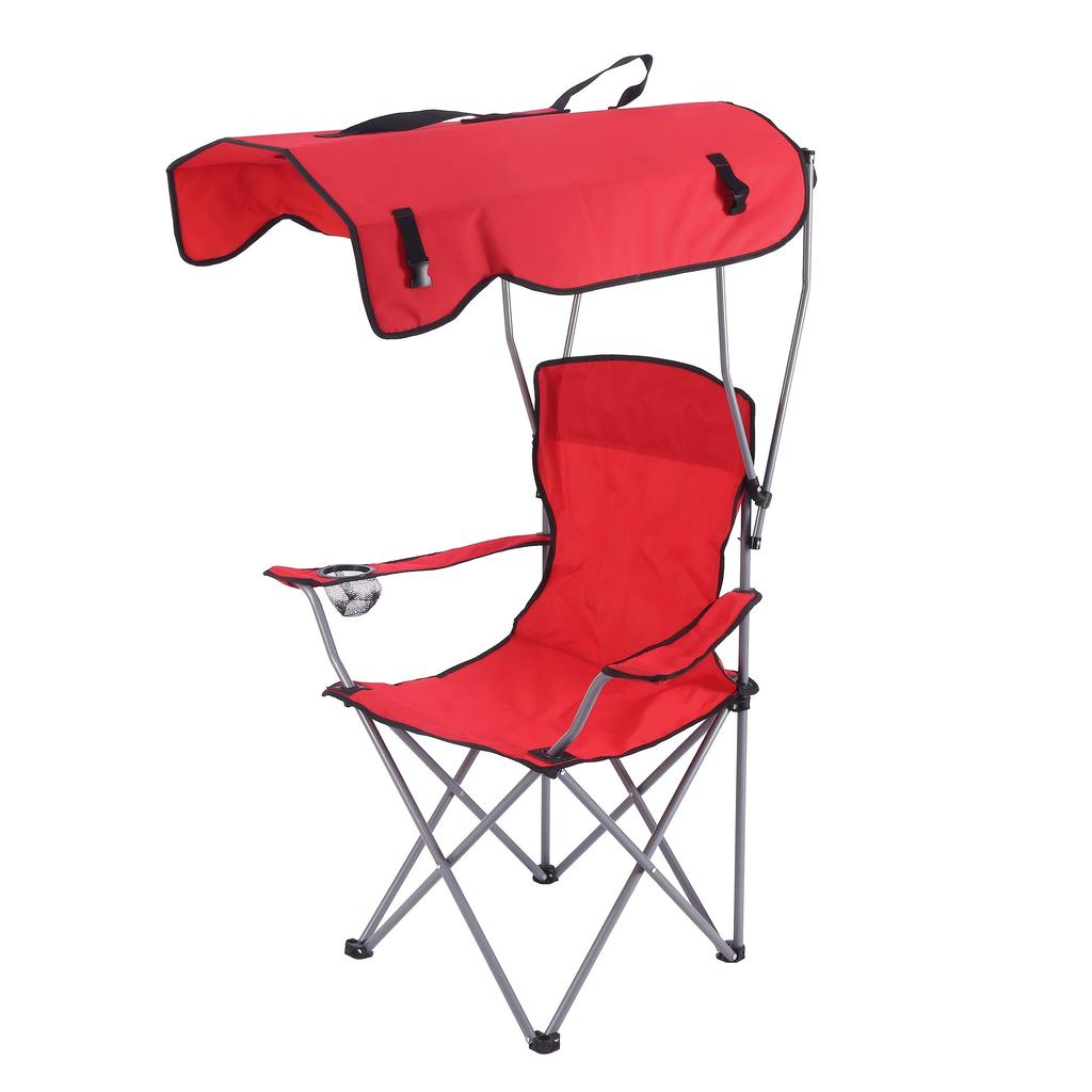Heavy Duty Foldable Canopy Camping Chair Cup Holder Portable Beach Lounger 120kg Load Outdoor Lawn Camping Picnic Daily Rest