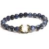 Men's Frosted Tiger Eye Stone Crown Bracelet – Fashionable European & American Beaded Jewelry