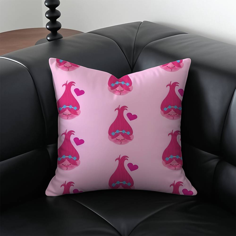 T-Trolls Band T-Together Pillow Case Anti-dustmite Pillowcase Invisible zipper silky short plush Sofa cushion cover